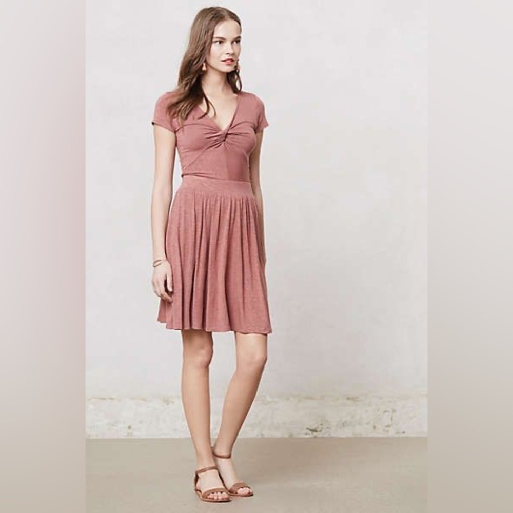 DOLAN by ANTHROPOLOGIE Knotted Taya Dress in Pink Rose - Picture 1 of 6